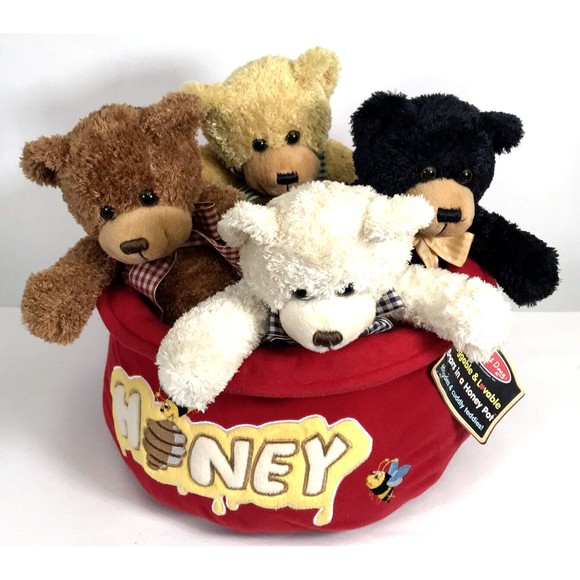 Melissa & Doug Bears in Honey Pot W/ Bees Stuffed Animal Plush Toy w/ Tags New - Picture 1 of 12